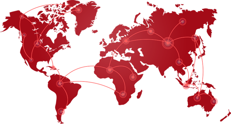 Mapa mundial abstracto con líneas conectando puntos, simbolizando redes empresariales sin costes de conexión.